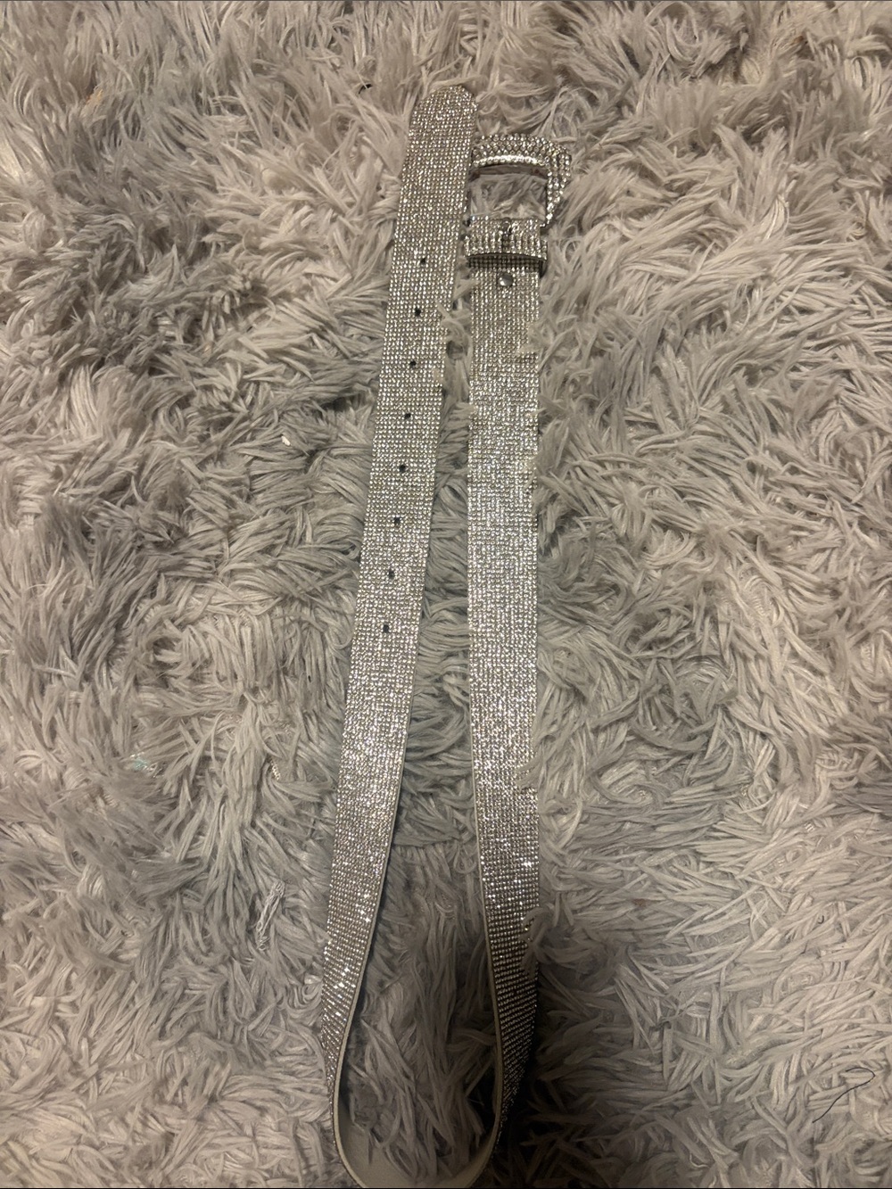 Crystal Embellished Silver Women’s Fashion Belt